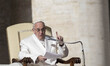 Pope Francis speaks duting his Weekly General Audience in St. Peter's Square in Vatican Ci...