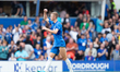 Jay Stansfield of Birmingham celebrates scoring their side's first goal of the game during...
