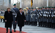 German Chancellor Angela Merkel  and Polish Prime Minister Beata Szydlo (R) inspect a guar...