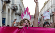08/09/2023 Torino, Italy. Demonstration against femicides organized by the feminist colle...