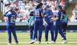 England celebrate the final wicket of the Sri Lankan innings which was Udeshika Prabodhani...