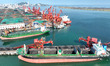 LIANYUNGANG, CHINA - SEPTEMBER 10, 2023 - A cargo ship is unloading a batch of electric co...