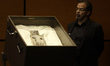 September 12, 2023, Mexico City, Mexico: A specimen known as the Nazca Mummy is displayed...