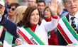 New York Governor Kathy Hochul marches up 5th Avenue in the Columbus Day Parade in New Yor...