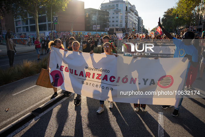 Anti-colonial Demonstration On Hispanic Heritage Day In Barcelona.