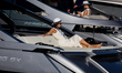 A model is seen on the Pershing 5X at the SNIM 2023 Boat Show in Brindisi, Italy, on Octob...
