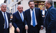 Matteo Salvini and Adriano Galliani attend a rally for the Senate of the Republic by-elect...
