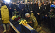 KYIV, UKRAINE - OCTOBER 19, 2023 - Members of the public pay their last respects to the la...