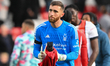 Matt Turner of Nottingham Forest looking dejected during the Premier League match between...