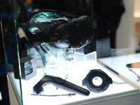 The new HTC Vive, virtual 360 degree glasses, exhibited, during the second day of Mobile World Congress 2016 in Barcelona, 23rd of February,...