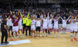 Players of Qatar celebrate after winning the Preliminary Round of Asian mens handball qual...