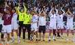 Players of Qatar celebrate after winning the Preliminary Round of Asian mens handball qual...