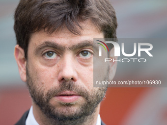 Andre Agnelli, president of Juventus FC during the Serie A match between AS Roma and FC Juventus on May 11, 2014, at Rome's Olympic Stadium....