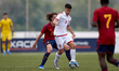TA' QALI, OCTOBER 25:Malta Under-17 national soccer team player Denzil Muscat (front) is...