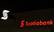 EDMONTON, CANADA - OCTOBER 23, 2023 : Logo of SCOTIABANK, on Octobers 23, 2023, in Edmont...