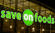 EDMONTON, CANADA - OCTOBER 23, 2023 : Save-On-Foods logo and supermarket, on October 23,...