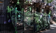 Goblins cover the exterior of a Murray Hill townhouse in New York, New York, Tuesday, Oct....