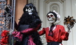 Halloween decorations cover the doorway and staircase of a Gramercy Park townhouse in New...