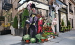 Scary creatures decorate outside the exterior of a flower shop in the Carnegie Hill sectio...