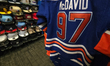 EDMONTON, CANADA - OCTOBER 25, 2023 : View of Edmonton Oilers-related products, Including...
