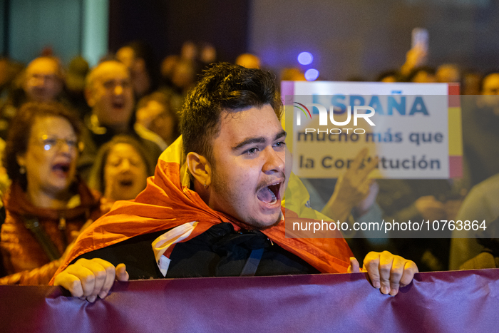 Protest At The Headquarters Of The PSC (PSOE) In Barcelona.