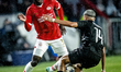 PSV player Jordan Teze, RC Lens player Facundo Medina, during the match PSV - Lens at the...