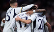 Brahim Diaz of Real Madrid CF celebrating his goal with his teammates during the UEFA Cham...