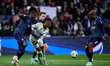 Vinicius Junior of Real Madrid CF battles for the ball during the UEFA Champions League ma...