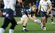 Phil Brantingham of Newcastle Falcons stretches to pick up a pass during the Gallagher Pre...