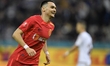 Adrian Sut of FCSB celebrates after scoring during the Romania Liga 1, Round 15 game betwe...