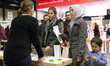 Visitors are pictured during a job fair for refugees in the Estrel Hotel in Berlin on Febr...
