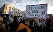 Animal activists held a protest march under the banner 'Gi le mani dai santuari' (Hands of...