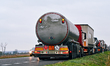 UKRAINE-POLAND - NOVEMBER 19, 2023 - ADR trucks carrying flammable substances are blocked...