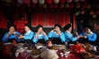 A traditional Yao family wedding ceremony is taking place in Tonglian village, Liuzhou, Ch...