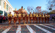 Performers are holding up letters to spell out ''Macy's Parade'' at the start of the 97th...