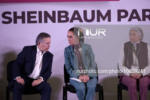 Claudia Sheinbaum, the sole candidate of the coalition of the National Regeneration Movement, Labor Party, and Green Party, is presenting ''... by Eyepix/NurPhoto