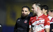 Reion McFarlane, the assistant manager of Ramsgate, is thanking the traveling support at f...