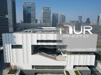 An aerial photo is showing the East Hall of Shanghai Museum in Shanghai, China, on December 5, 2023.  by Costfoto/NurPhoto