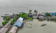 A house is seen almost damaged after a heavy storm in Khulna, Bangladesh, on December 6, 2...