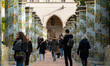 Tourists visiting Santa Chiara Cloister are seen in Naples, Italy, on December 9th, 2023....