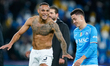 Natan of SSC Napoli shows his tattoos during the Champions League Group C match between SS...