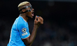 Victor Osimhen of SSC Napoli reacts during the Champions League Group C match between SSC...