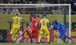 Denis Alibec of Romania is scoring his side's first goal during the UEFA EURO 2024 Europea...