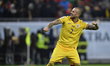 Denis Alibec is celebrating during the UEFA EURO 2024 European Qualifiers match between Ro...