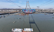 The Longtan Yangtze River Bridge is under construction in Nanjing, Jiangsu Province, China...