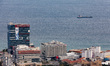 Commercial vessels are sailing in the Mediterranean Sea off the coast of northern Israel o...
