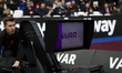 The VAR screen is being displayed at West Ham United during the Premier League match betwe...