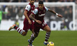 Emerson Palmieri of West Ham United is on the ball during the Premier League match between...