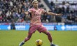 Mateo Joseph #49 of Leeds United is in action during the Sky Bet Championship match betwee...