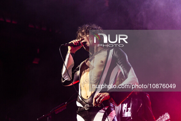 Justin Hawkins of The Darkness is performing at Alcatraz Milan in Milan, Italy, on November 14, 2023. 